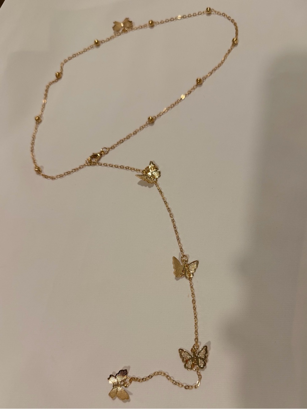 Gold Butterfly Backdrop Y-Necklace - Picture 6 of 6